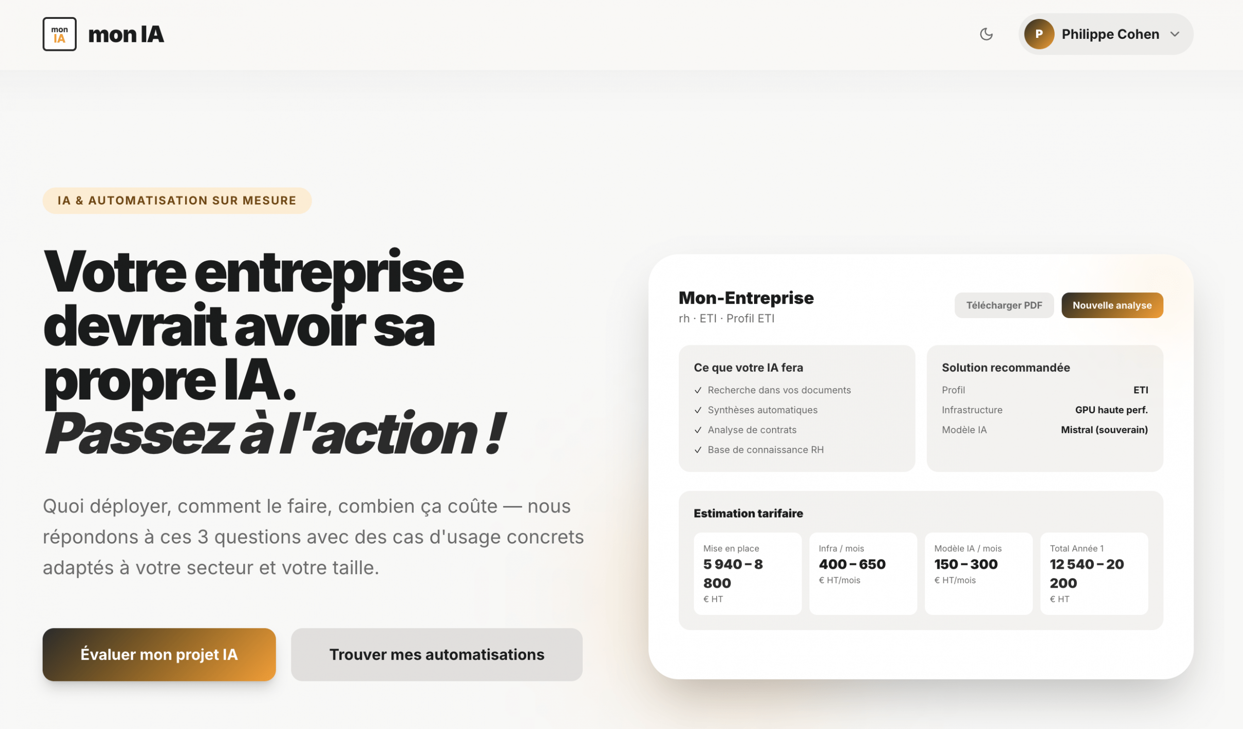 Diagnostic IA gratuit en ligne - mon IA par AutomatisIA